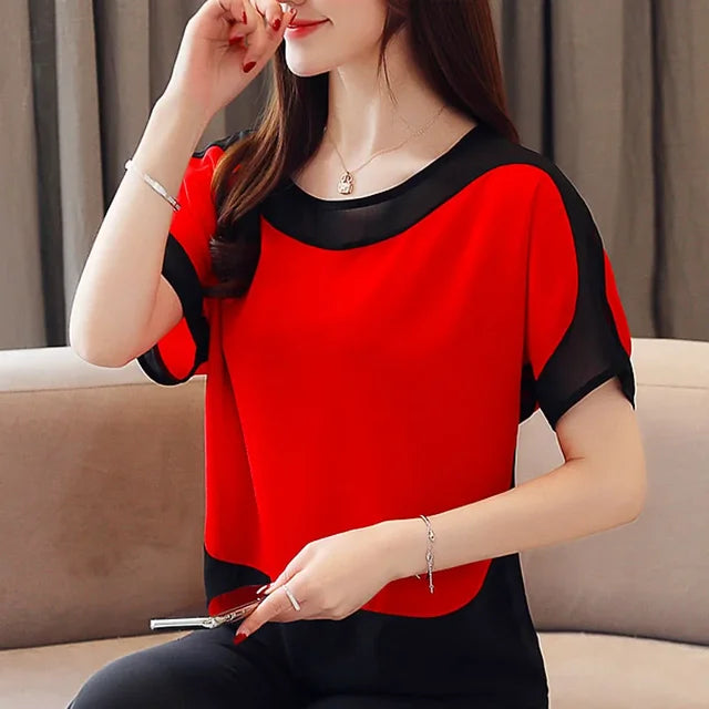 Zomer Chiffon Batwing Blouse van LuxeChic