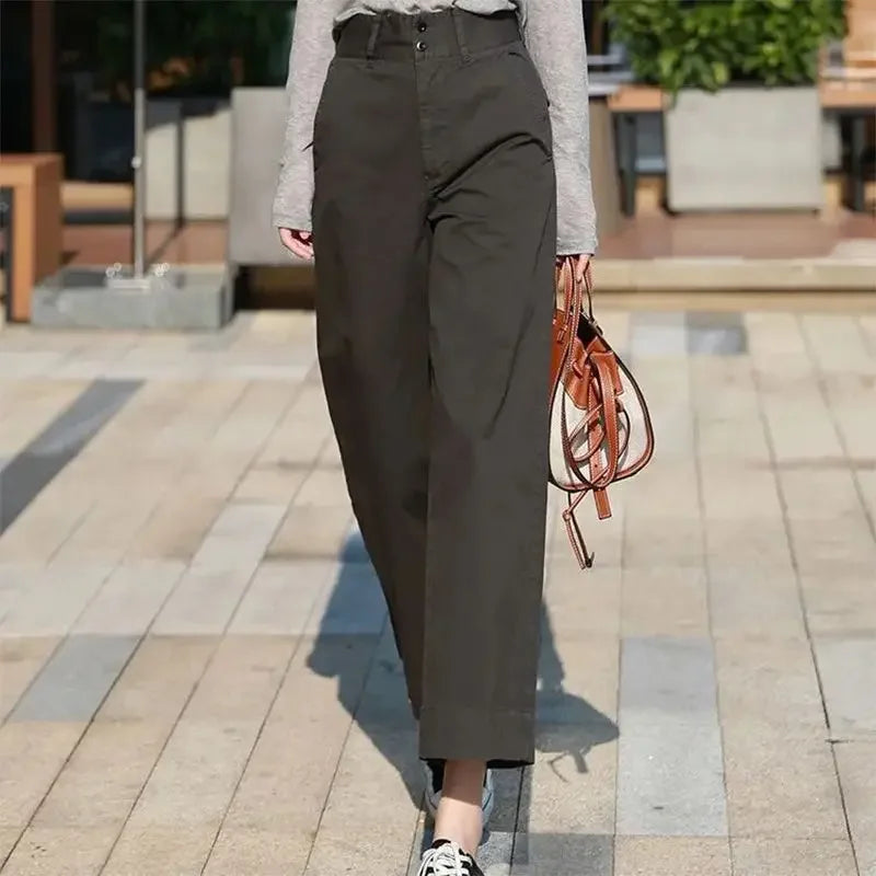 ModeFusion Zomer Kakikleurige Klokkenbroek