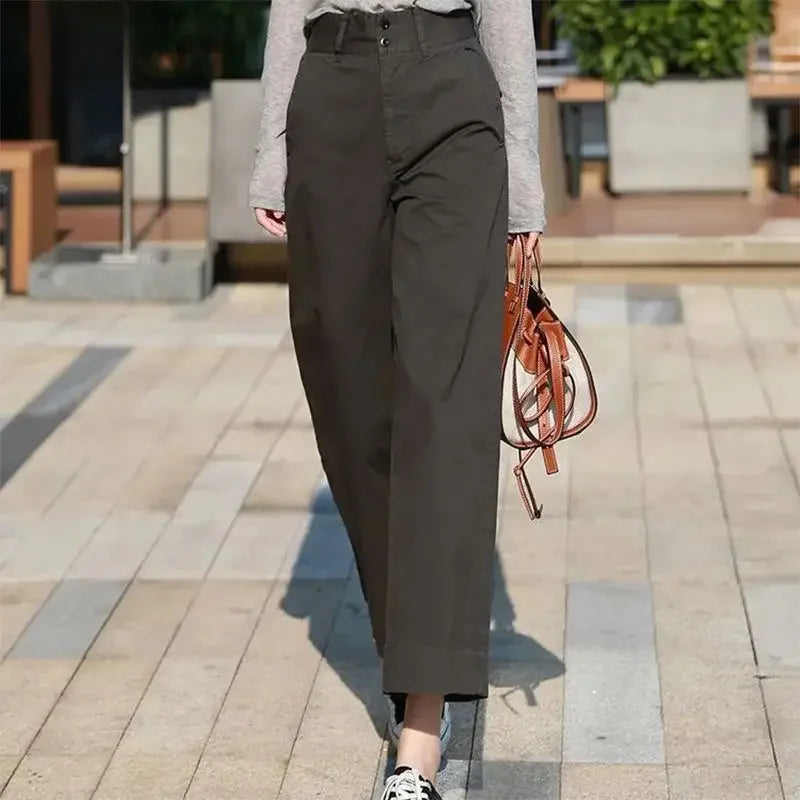 ModeFusion Pantaloni a Orologio Colore Cachi Estivi