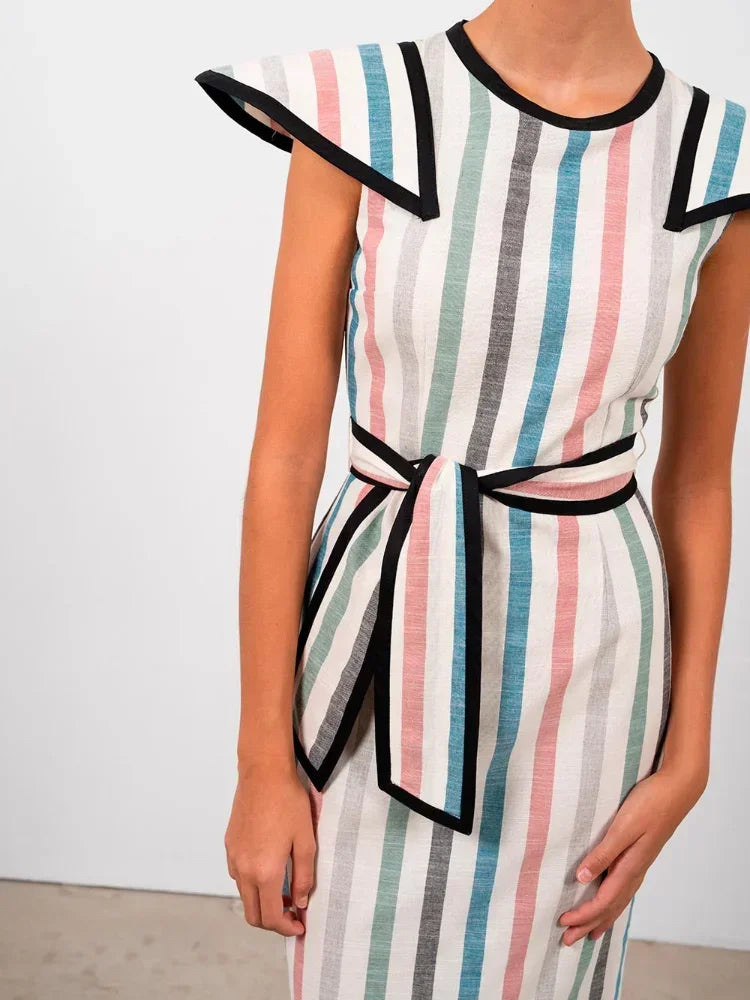 Fashionable Midi Jurk Met Multicolored van Elegant Wear