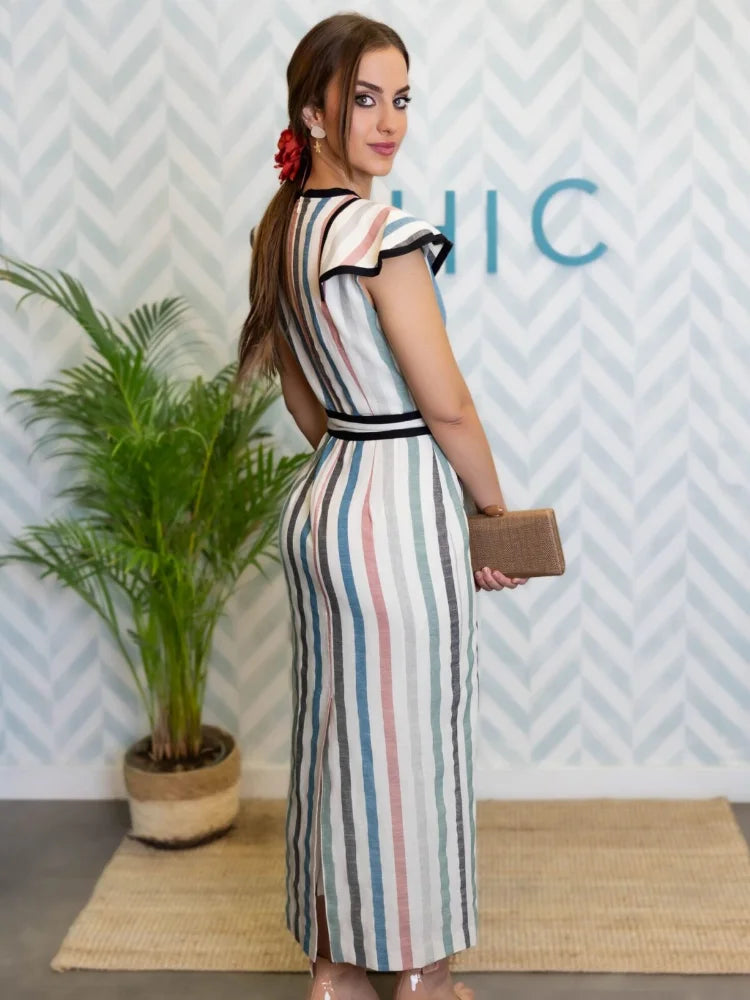 Fashionable Midi Jurk Met Multicolored van Elegant Wear