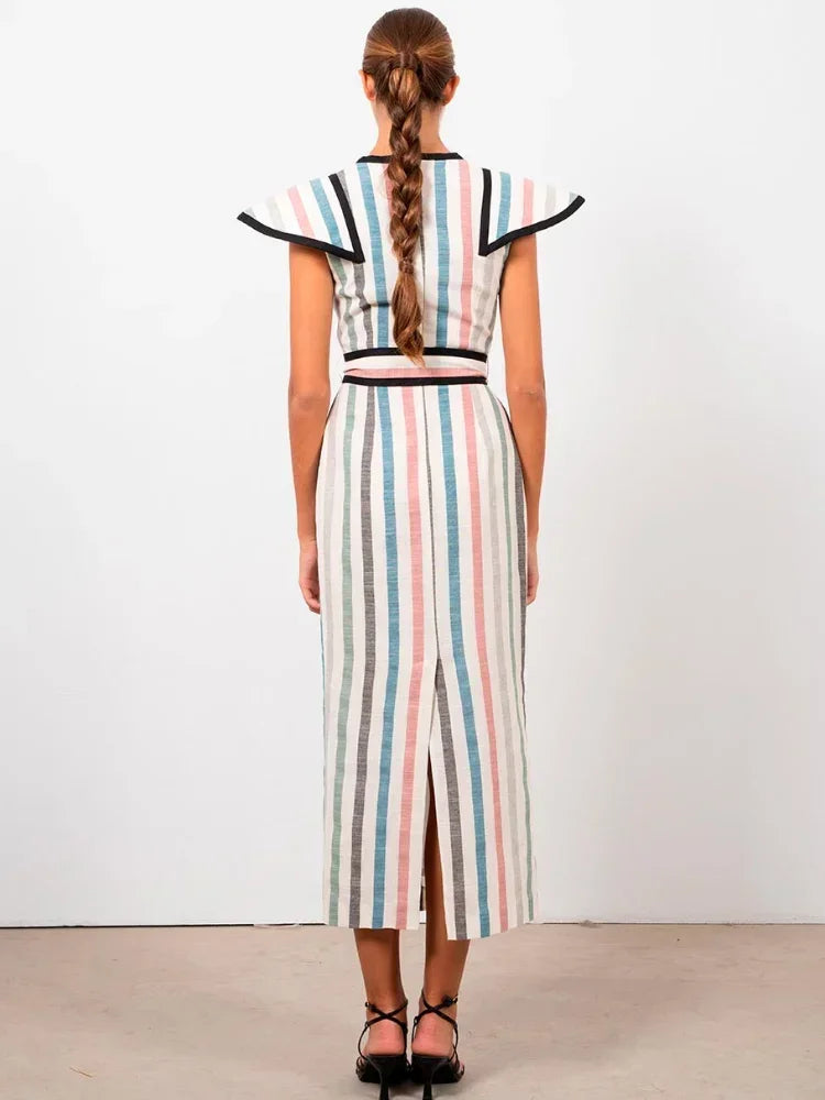 Fashionable Midi Jurk Met Multicolored van Elegant Wear