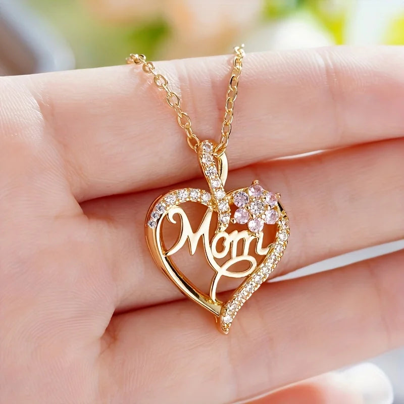 EternalLove Moeder Hart Hanger Ketting met Roos Geschenkdoos