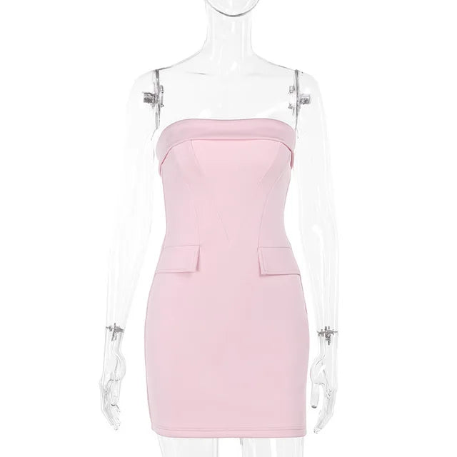 Sexy Strapless Mini-Jurk Voor Dames