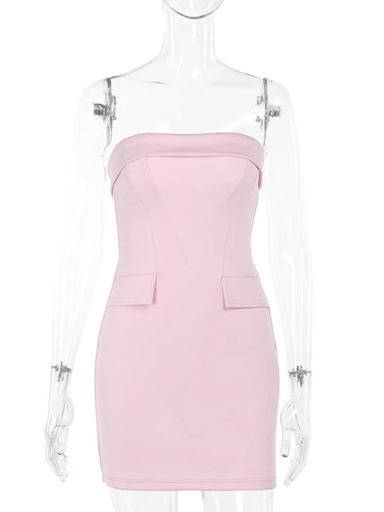 Sexy Strapless Mini-Jurk Voor Dames