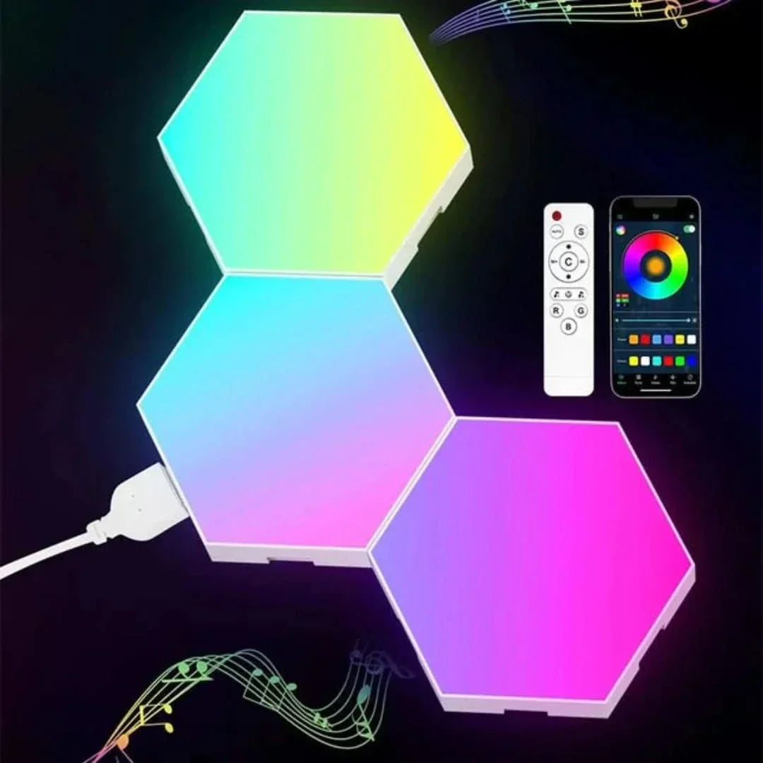 Lampade a bacchetta LED esagonali multicolori