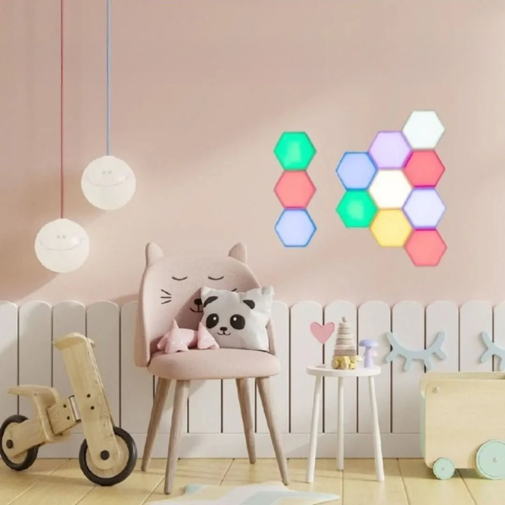 Lampade a bacchetta LED esagonali multicolori