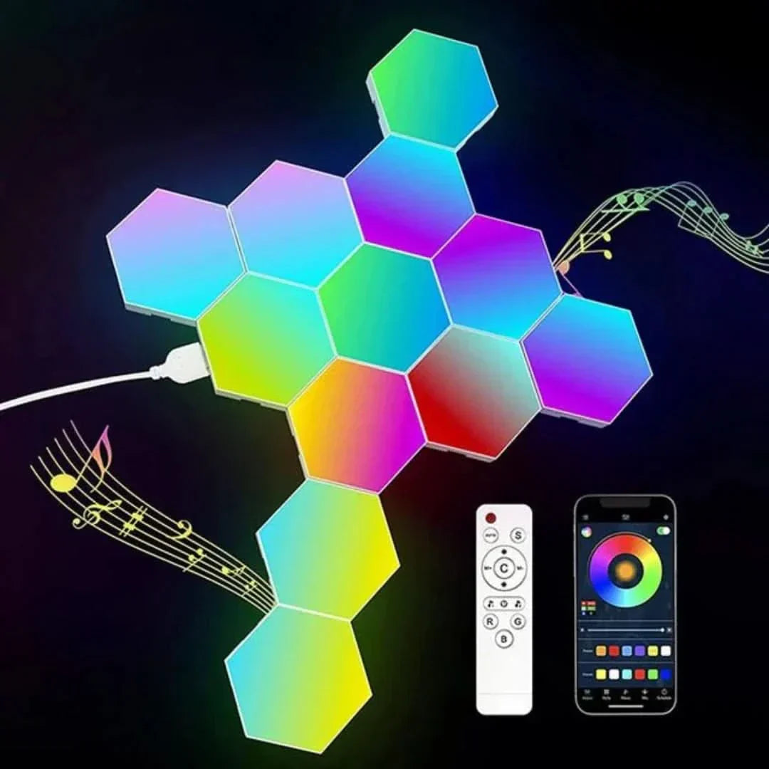 Lampade a bacchetta LED esagonali multicolori