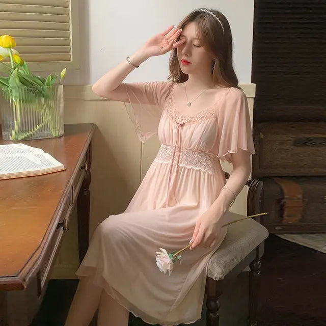 Aurora Summer Flowers Lace Nightgown