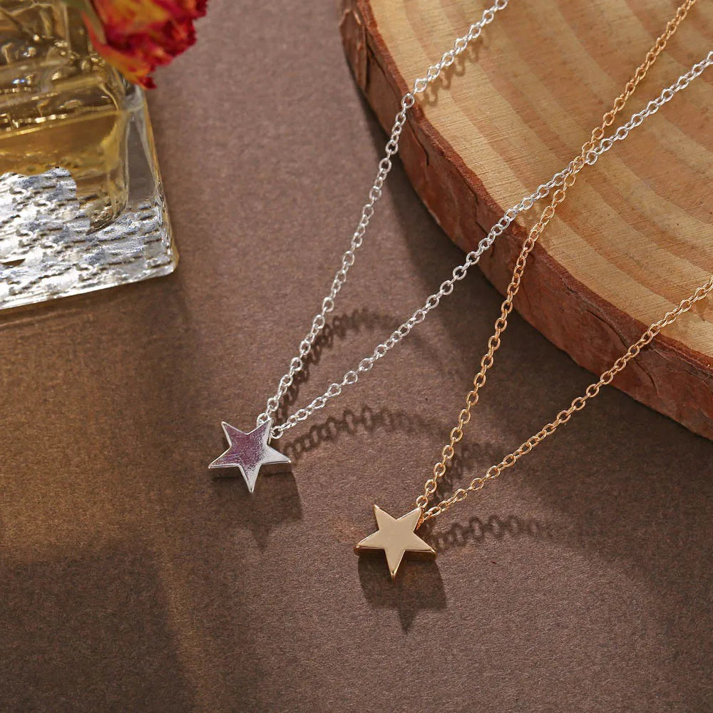 Enchanting Silver Star Pendant Necklace