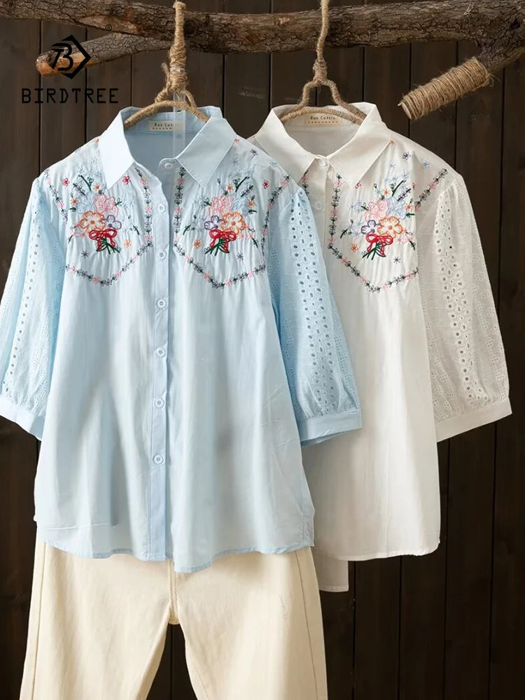 Camicia trasparente in cotone per donna Katoenen