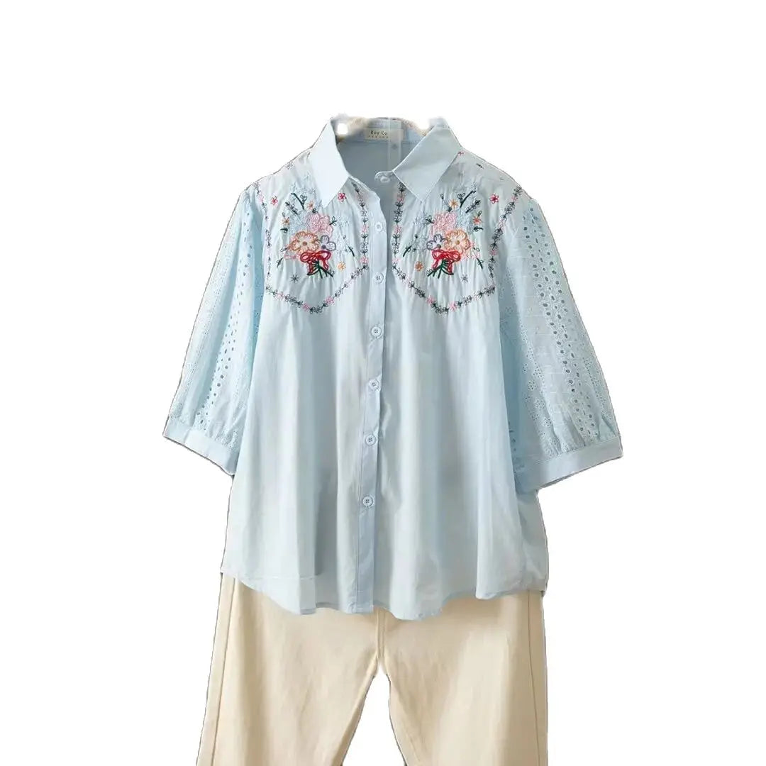 Camicia trasparente in cotone per donna Katoenen