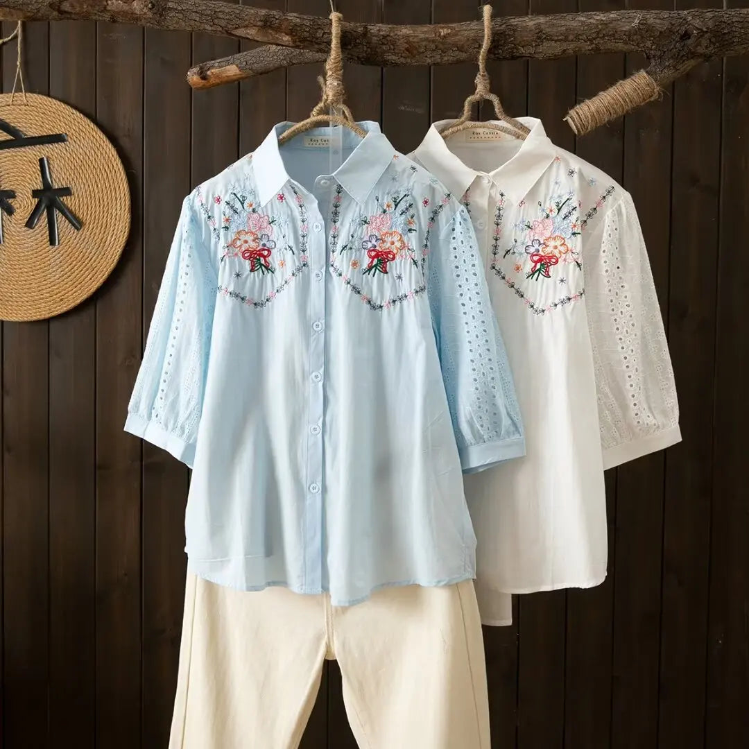 Camicia trasparente in cotone per donna Katoenen
