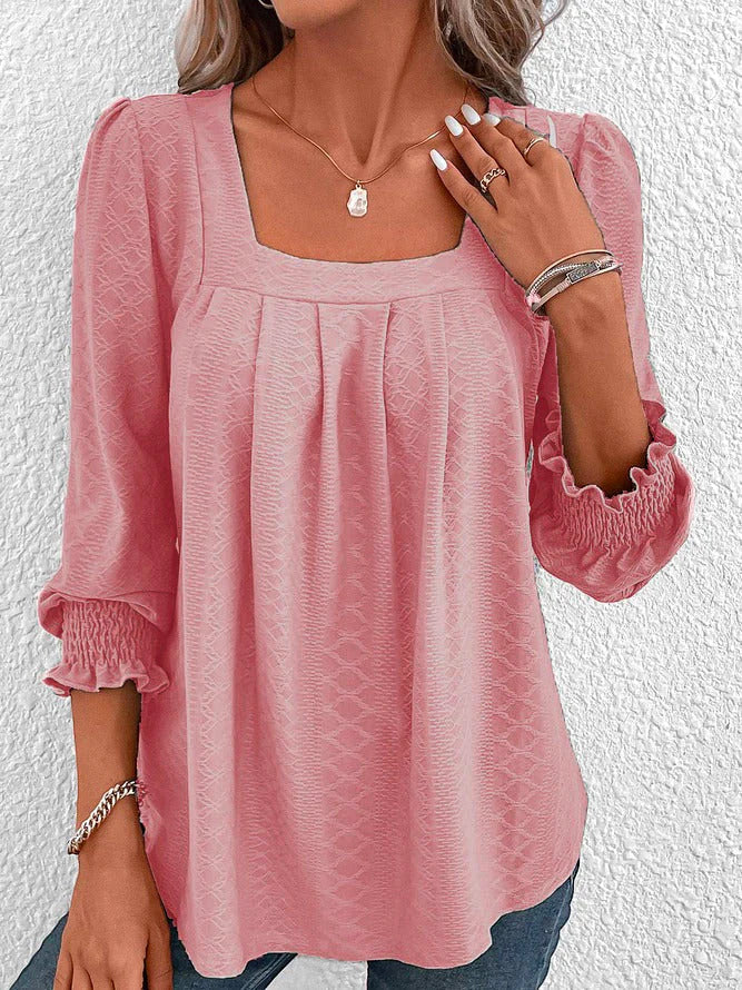 Nicole | Casual katoenen blouse met hoekige hals
