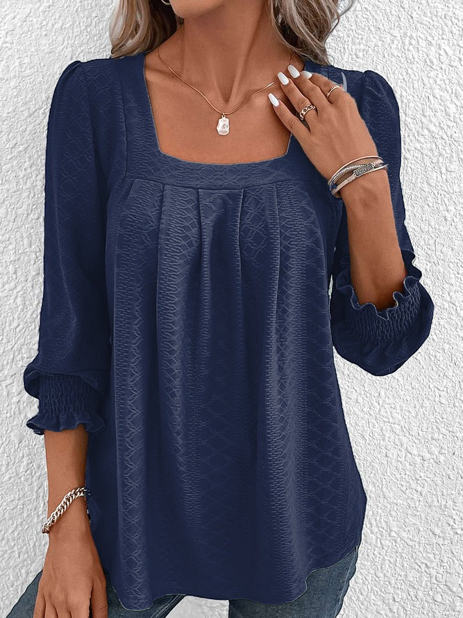 Nicole | Casual katoenen blouse met hoekige hals