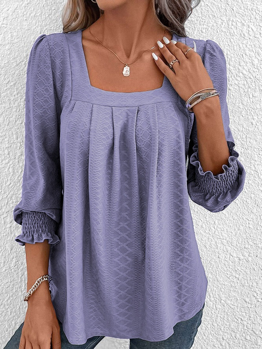 Nicole | Casual katoenen blouse met hoekige hals