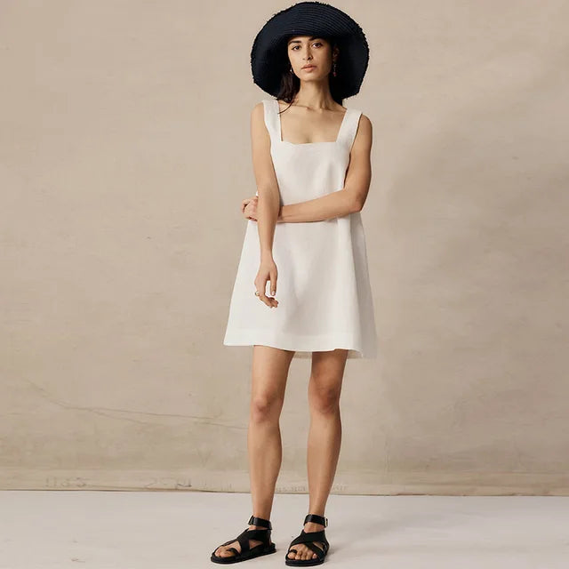 Lina Leinen Kleid - Vintage Sommerstil für Frauen