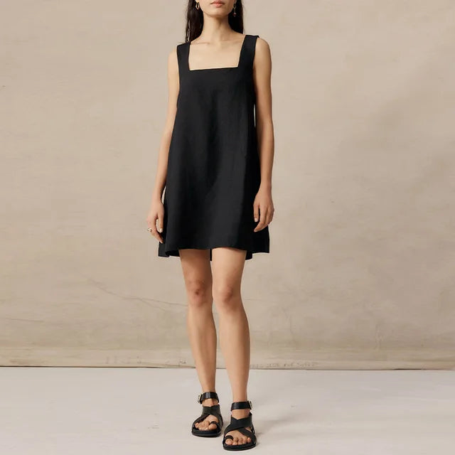 Lina Leinen Kleid - Vintage Sommerstil für Frauen
