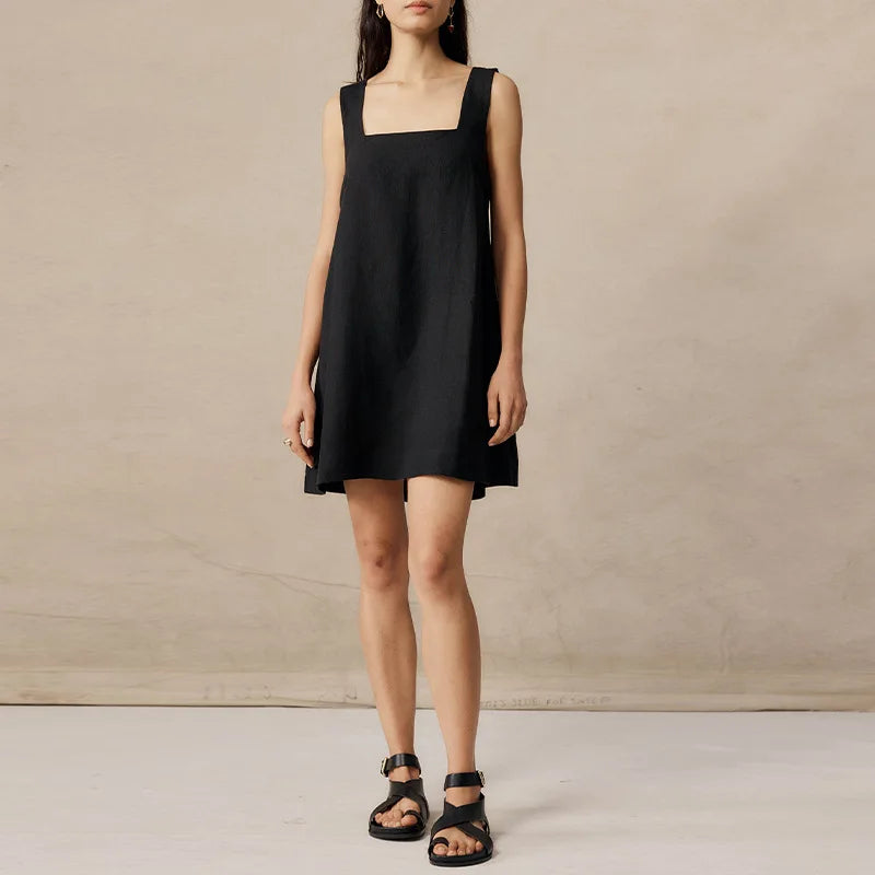 Lina Leinen Kleid - Vintage Sommerstil für Frauen