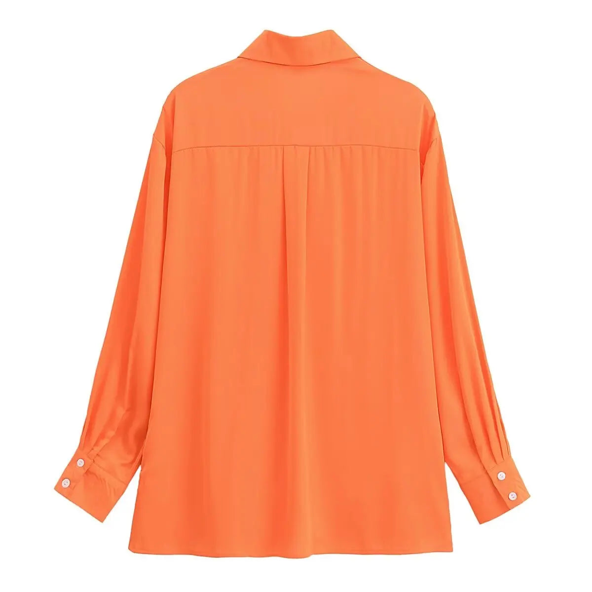 Krachtige Oranje Blouse met Lange Mouwen