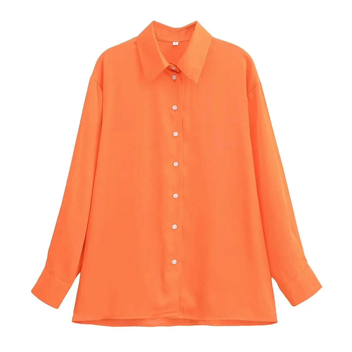Krachtige Oranje Blouse met Lange Mouwen