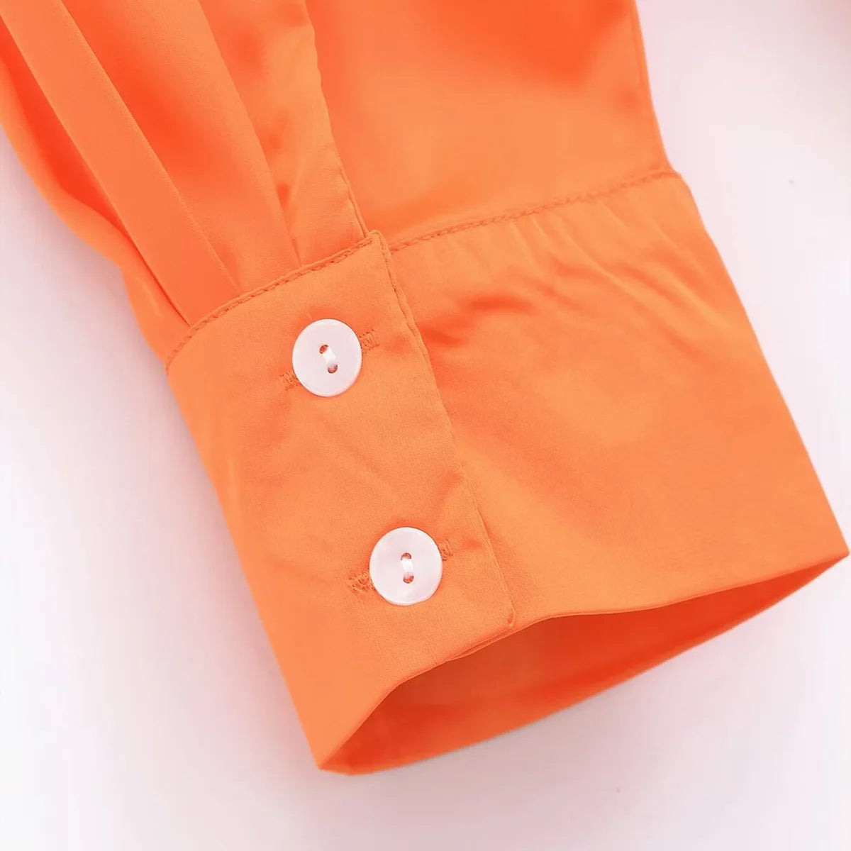 Krachtige Oranje Blouse met Lange Mouwen