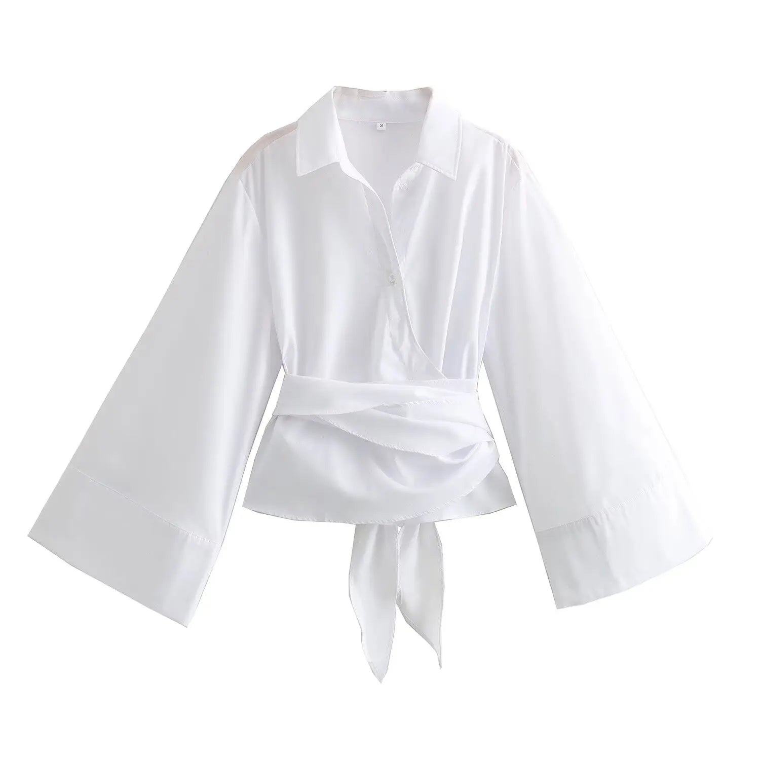 ModaChic Bluse mit langen Ärmeln und Bindegürtel