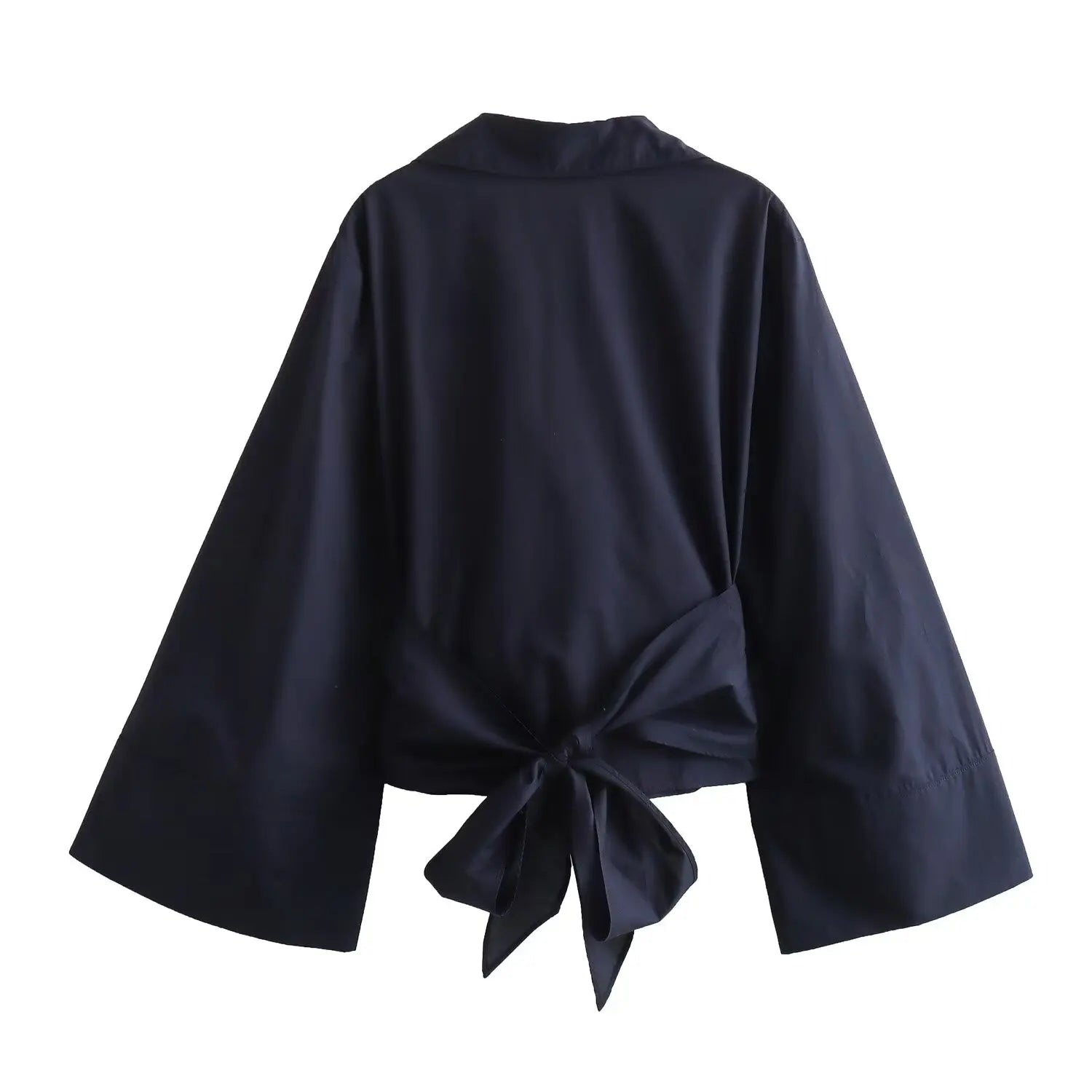 ModaChic Long Sleeve Blouse with Tie Belt