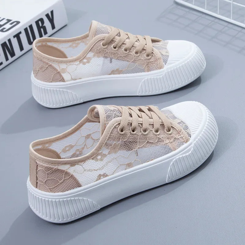 Luna Elegant Floral Mesh Sneakers