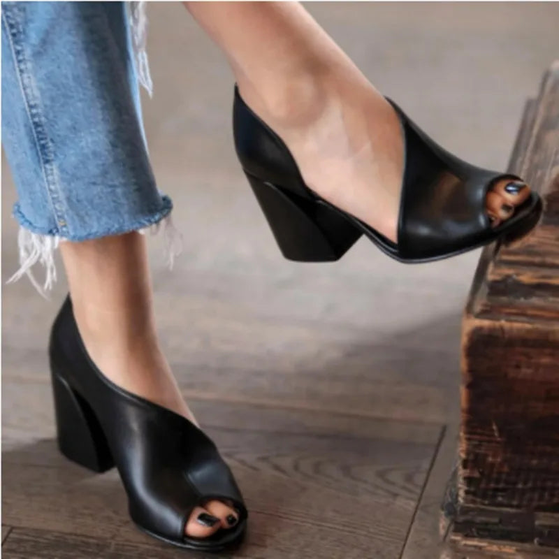 BellaStride Plus Size Damen Schuhe Sommer Hoher Absatz Sandalen