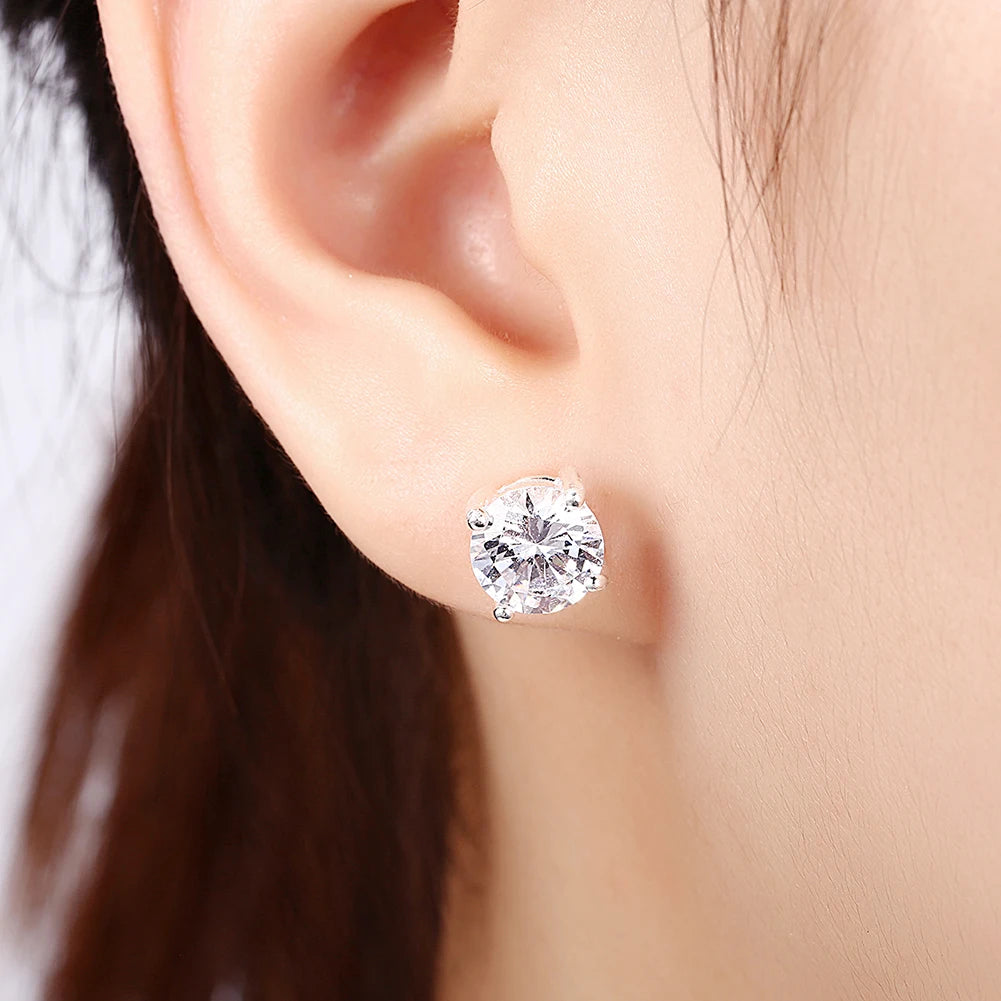 Nuovi orecchini a bottone con diamanti in argento sterling 925
