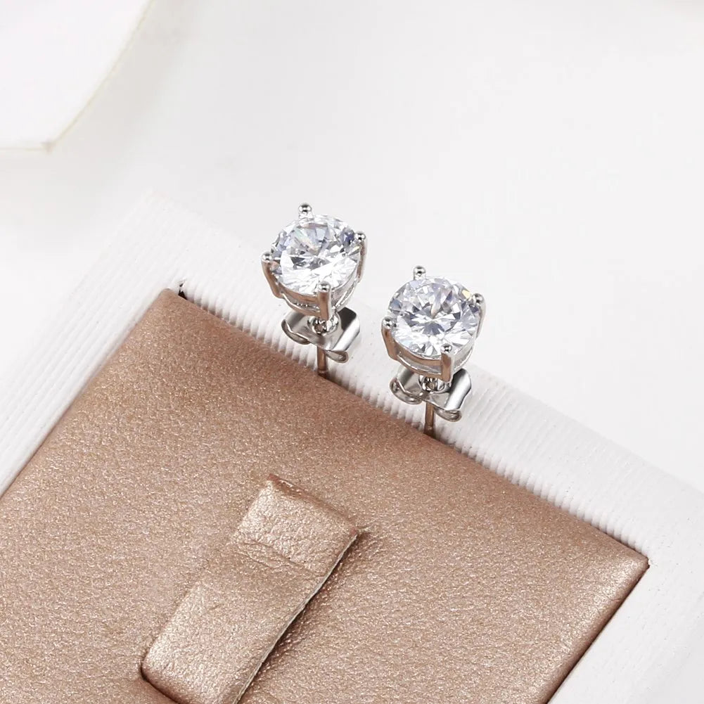 Nuovi orecchini a bottone con diamanti in argento sterling 925
