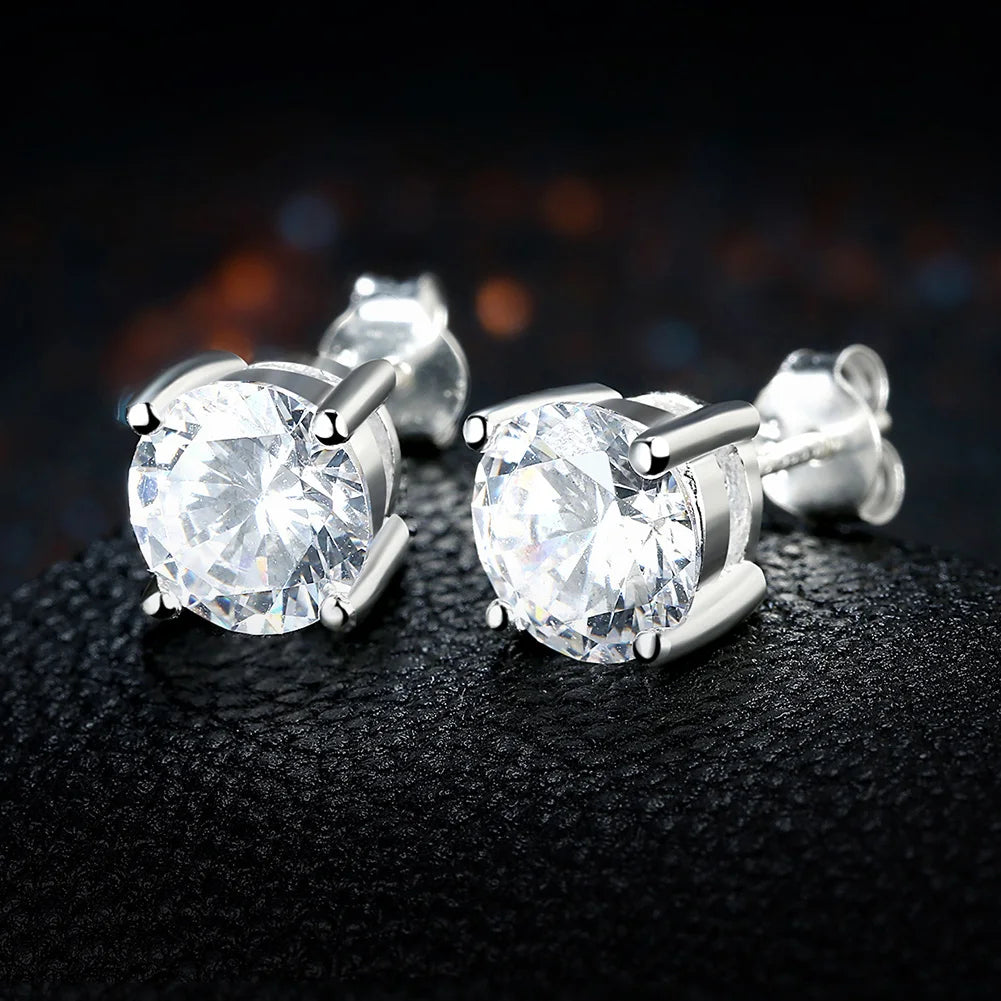 Nuovi orecchini a bottone con diamanti in argento sterling 925
