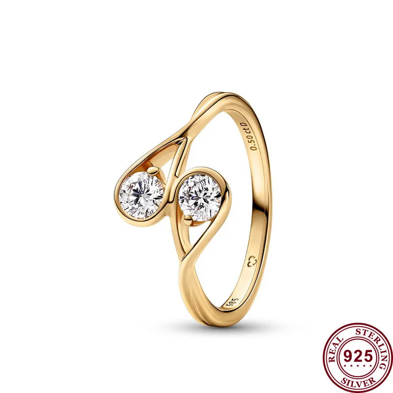 Glimmende Liebe Silberner Ring