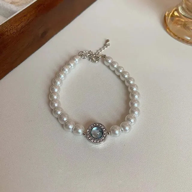 Sweet Harmony New Vintage Crystal Star Pentagram Pearl Bracelet
