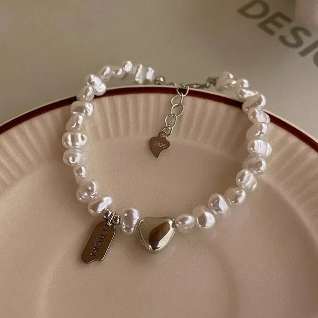 Sweet Harmony New Vintage Crystal Star Pentagram Pearl Bracelet