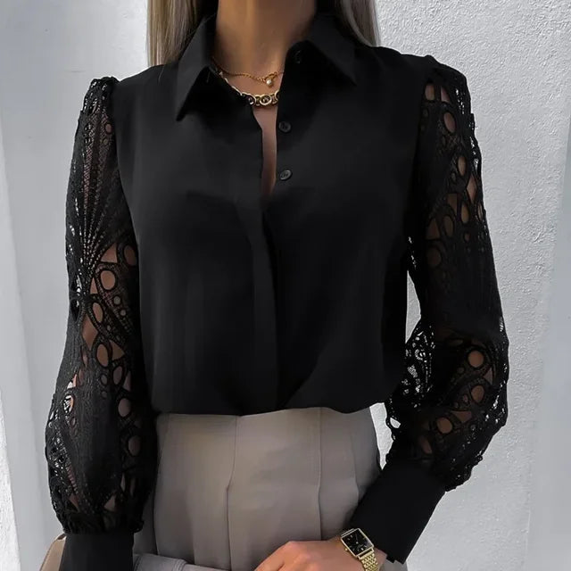 Elegancia Moda Witte Sexy Blouse