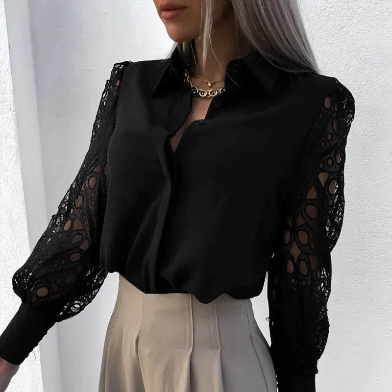 Elegancia Moda Witte Sexy Blouse