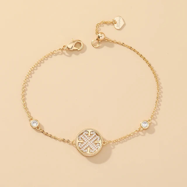 GlansGlam Incantevole Nuovo Dolce Braccialetto alla Moda con Zircone Design Rotondo
