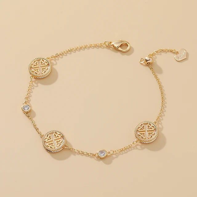 GlansGlam Incantevole Nuovo Dolce Braccialetto alla Moda con Zircone Design Rotondo