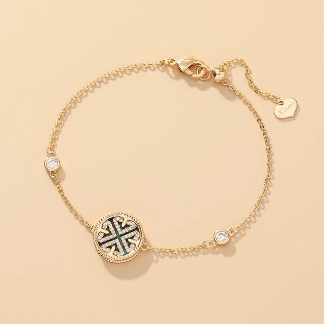 GlansGlam Incantevole Nuovo Dolce Braccialetto alla Moda con Zircone Design Rotondo