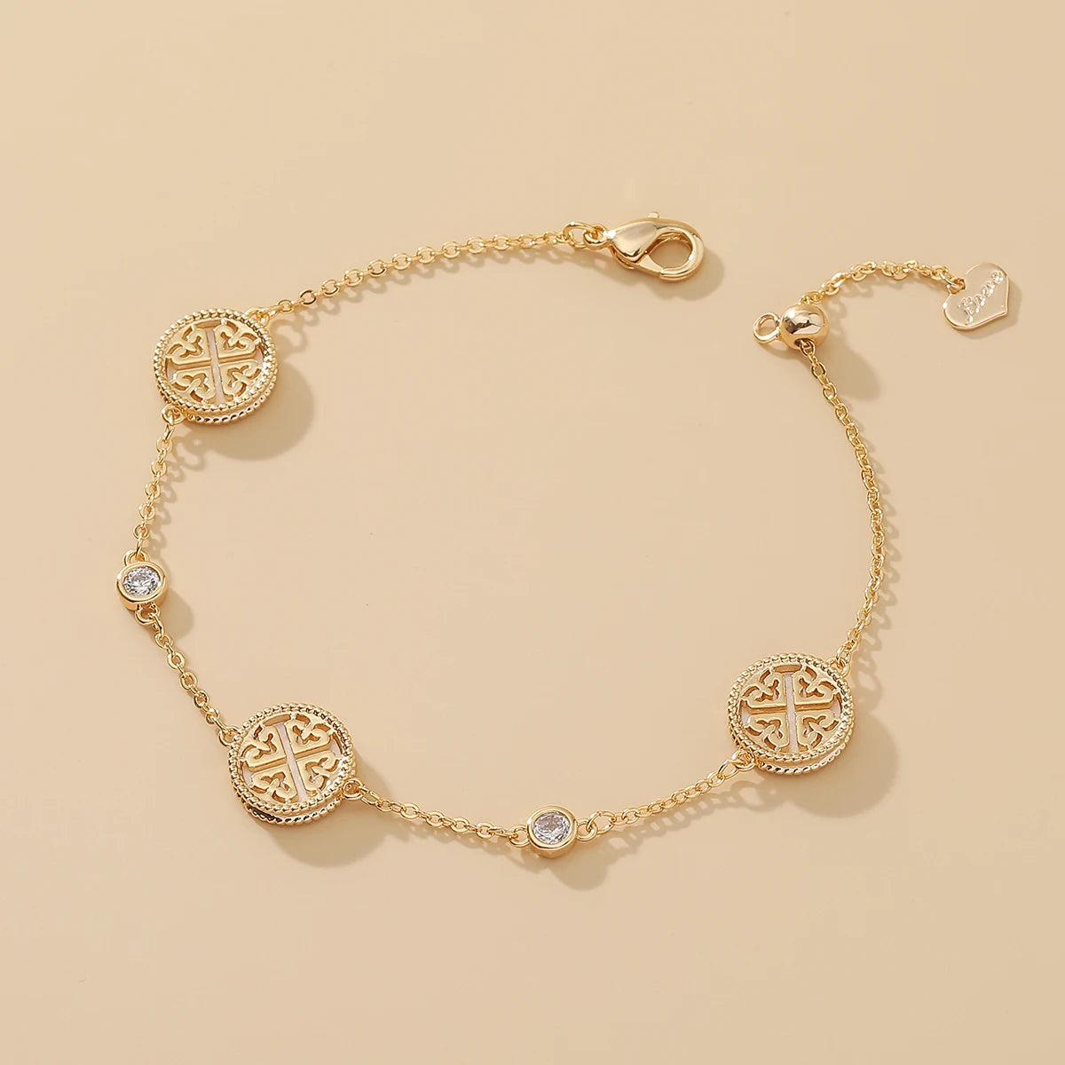 GlansGlam Incantevole Nuovo Dolce Braccialetto alla Moda con Zircone Design Rotondo