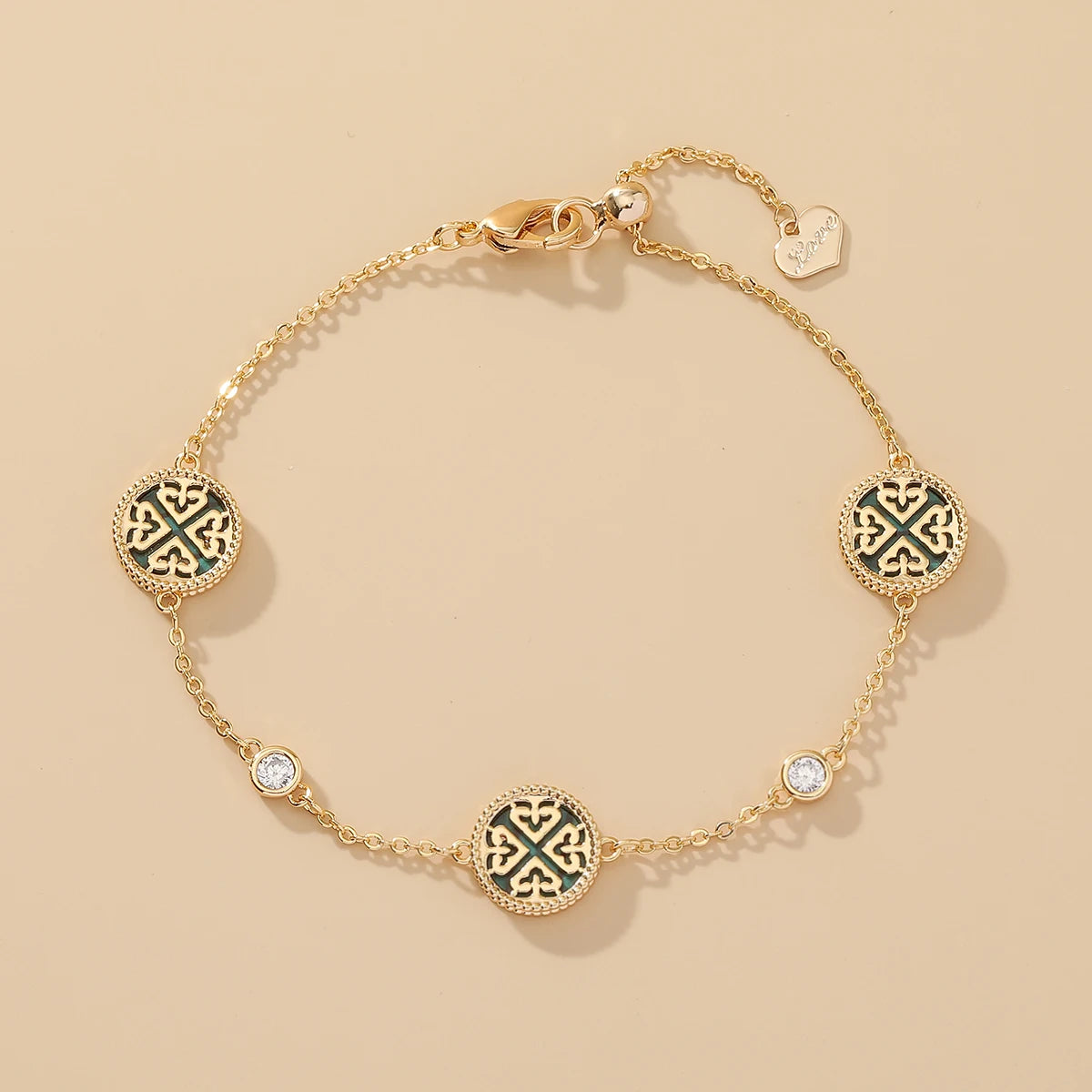 GlansGlam Incantevole Nuovo Dolce Braccialetto alla Moda con Zircone Design Rotondo