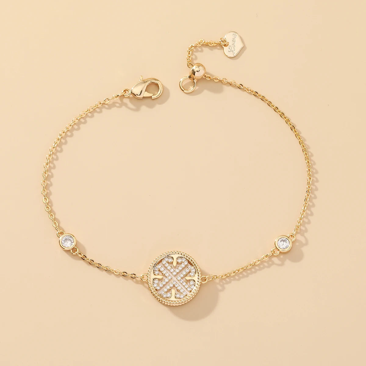 GlansGlam Incantevole Nuovo Dolce Braccialetto alla Moda con Zircone Design Rotondo