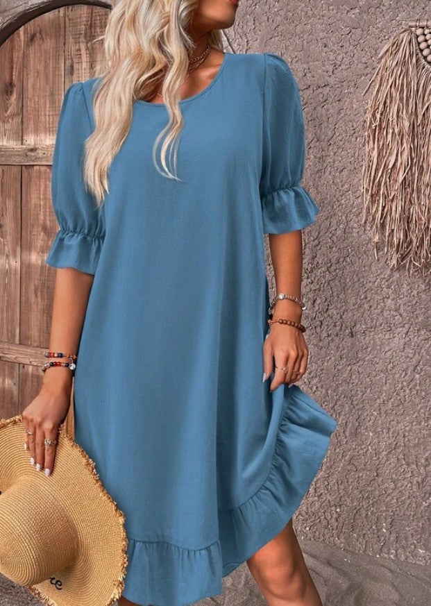 VELANORA Elegantes Florel Kurzes Kleid