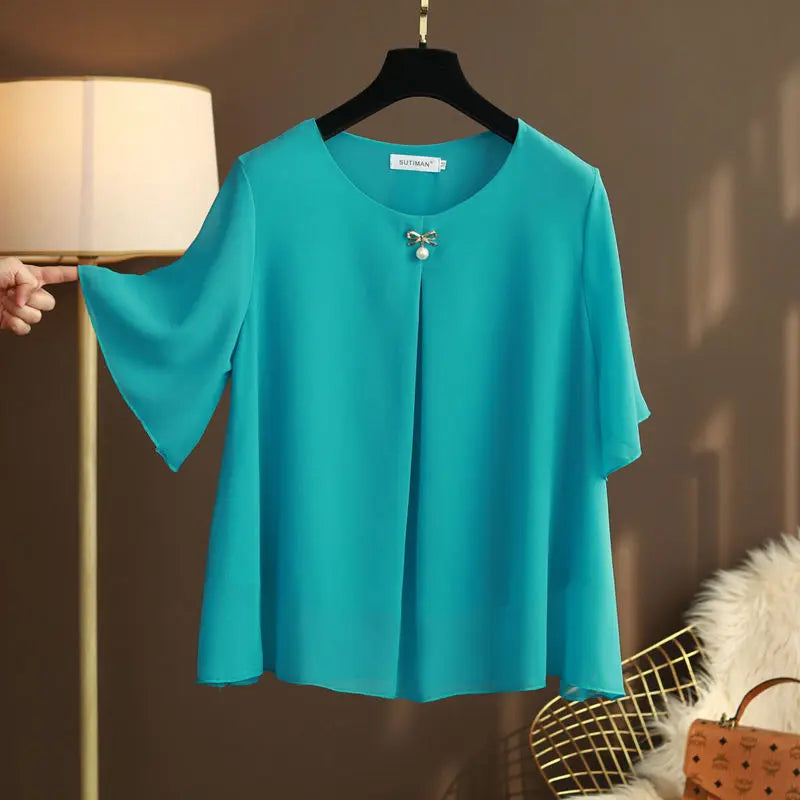 Zomerse Chiffon Blouses - De Ideale Keuze voor Vrouwen met Overgewicht!