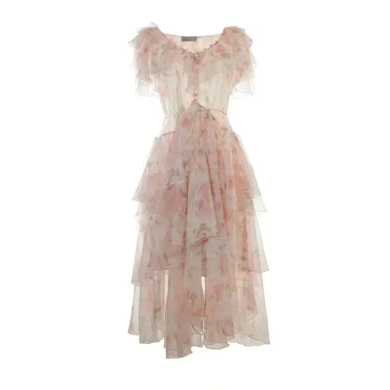 Enchanting Long Summer Dress with Floral Print