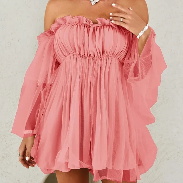 Glamourous Mesh Party Vestido voor Verleidelijke Stranddagen