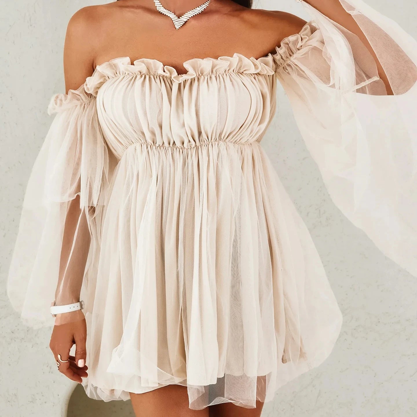 Glamourous Mesh Party Vestido voor Verleidelijke Stranddagen