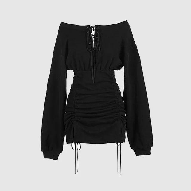 Verve Dazzle Dress - Off Shoulder Long Sleeve Dress